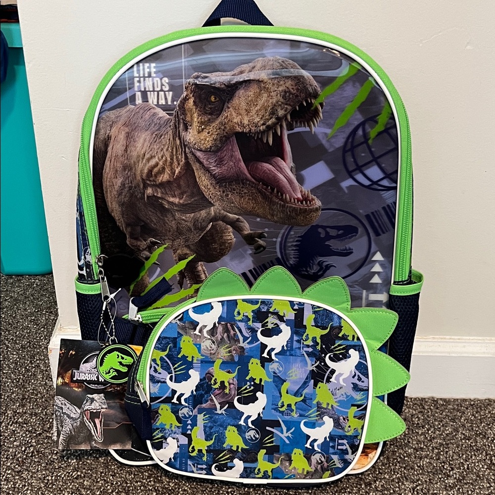 Jurassic World backpack and lunch box